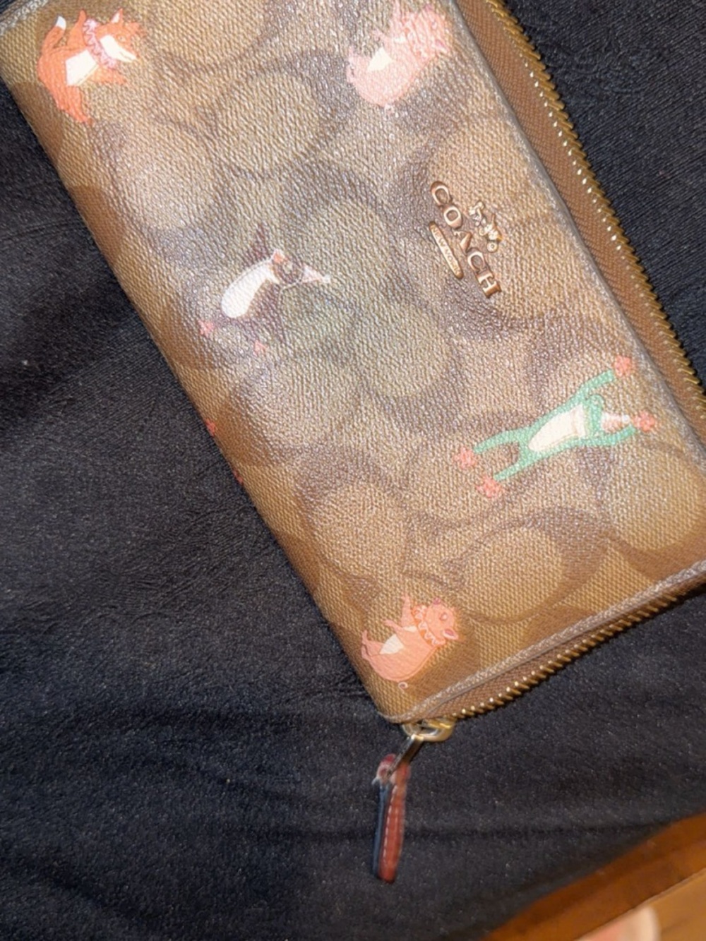Coach Brown Signature party animals wallet